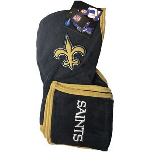 New Orleans Saints NFL Adult‎ Ultra Fleece Hoodie Scarf with Beverage Pocket NEW